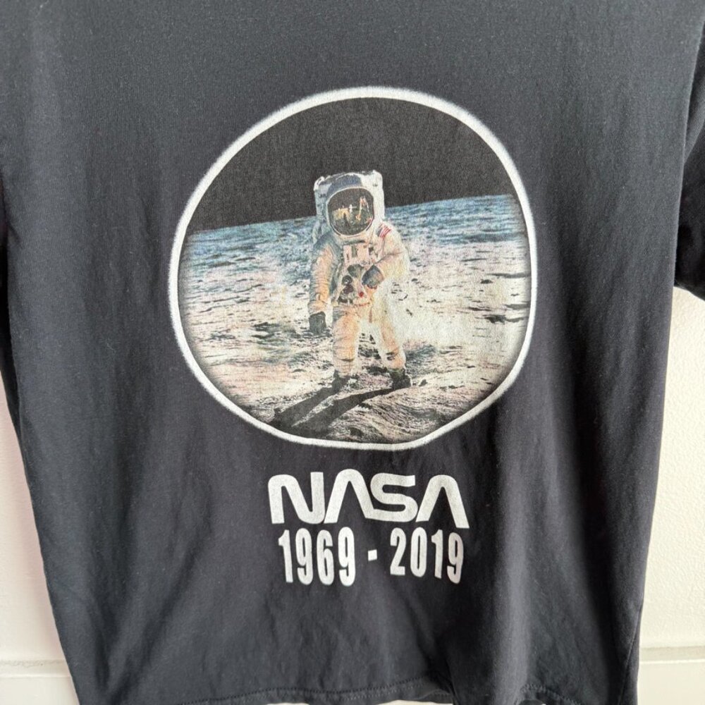 PORT & COMPANY NASA Black 50-year Anniversary Short Sleeve Shirt - Picture 4 of 4